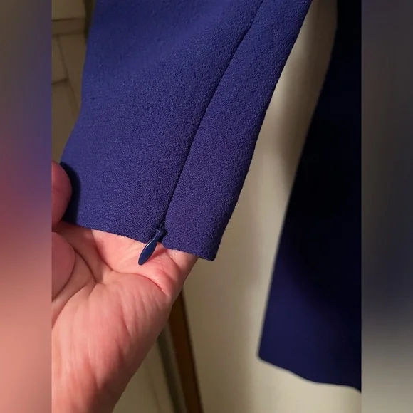 NWT J Crew Double-Faced Wool Royal Blue Crepe Suit Sheath Dress Size 2 - Picture 3 of 10